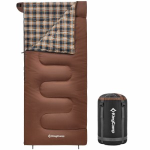 KingCamp 寝袋 コンパクト 軽量 寝袋 大人用 3シーズン 暖か 防寒 バックパック キャンプ ハイキ