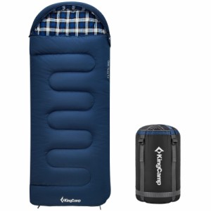 KingCamp キャンプ用寝袋 3シーズン 大人用 暖かい L 圧縮袋 バックパッキング 寝袋 ハイキング 