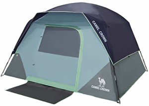 CAMEL CROWN テント キャンプ用 4人用 防水 クイックセットアップ 折りたたみ式 アウトドア バッ