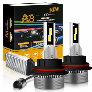 AUTOFAST 9007HB5 LED Headlight Bulbs38000LM Super Mini Size 24 pcs Ultra Brightness Chips Plug and Play6500K Cool WhitePr