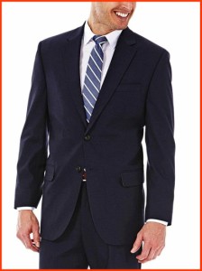 並行輸入品Haggar Mens Premium Stretch Classic Fit Suit Separates-Pants Dark Navy-Jacket 44 Short