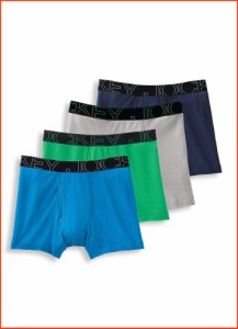 並行輸入品Jockey Mens Underwear ActiveBlend Boxer Brief - 4 Pack Blue CuracaoShamrock GreenQuartz GreyNavy M