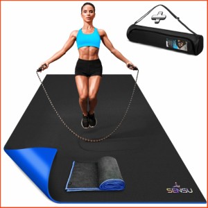 並行輸入品Sensu Large Exercise Mat  6 x 4 x 8.5mm Extra Thick Workout Mats for Home Gym Flooring - Perfect for 