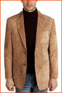 並行輸入品BGSD Men Steve 2-Button Leather Blazer Suede Sport Coat Jacket Regular Big  Tall and Short Caramel
