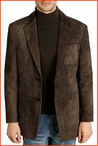 並行輸入品BGSD Men Steve 2-Button Leather Blazer Suede Sport Coat Jacket Regular Big  Tall and Short Brown