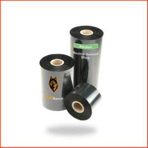並行輸入品24 Rolls Wolfbarco 8.66 x 1476 220mm x 450m Black Standard Wax Thermal Transfer Ribbon Compatible with Zeb