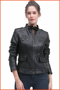 並行輸入品BGSD Women Clara Lambskin Leather Jacket Also available in Plus Size  Petite Black X-Large