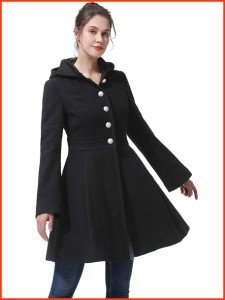 並行輸入品BGSD Women Zoe Fit and Flare Wool Blend Walking Coat with Removable Hood Also available in Plus Size and Peti
