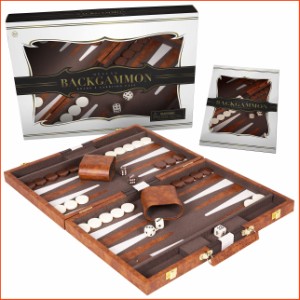 並行輸入品Crazy Games Backgammon Set - Classic Large Brown 18 Inch Backgammon Sets for Adults Board Game with Premium Le
