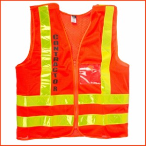 並行輸入品KITCHDAY NYCTA Contractor High Visibility Reflective Safety Vest with Zipper and Pocket Orange Large