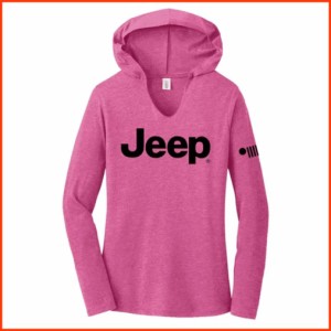 並行輸入品Jeep Ladies Lightweight Triblend Hooded T-Shirt - Lotus Pink Lotus Pink S