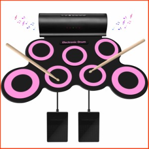 並行輸入品SUNKOO Electronic Drum Set Roll-Up Drum Practice Pad Drum Kit with Headphone Jack Built-in Speaker Drum Pedal