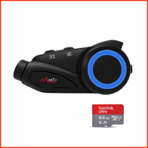 並行輸入品MAXTO M3 Motorcycle Helmet Bluetooth Headset with 1080P HD Camera Motorcycle Camera Waterproof Interphone1000