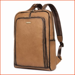 並行輸入品CLUCI Full Grain Leather Backpack for Women 15.6 inch Laptop Backpack Purse for Women Vintage Travel Daypack S
