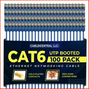 並行輸入品Cable Central LLC Cat 6 Ethernet Cable 4 Feet 100 Pack High Speed Internet Patch Cord Cat 6 with RJ45 Connec