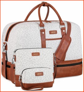 並行輸入品Weekender Bag Large Overnight Bag for Women Canvas Travel Duffel Bag Carry On Tote with Shoe Compartment 21 f