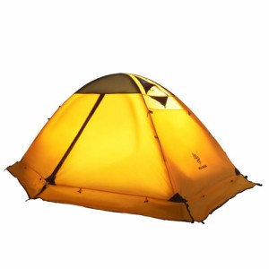 送料無料3-4シーズン 2人用 テント キャンプ用 軽量 防風 バックパッキングテント ファミリー