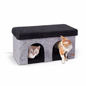 送料無料KH PET PRODUCTS サーモキティデュプレックス室内暖房猫用ハウス 大型猫洞窟 ペット暖