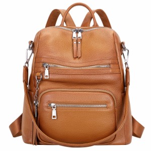 送料無料ALTOSY Genuine Leather Backpack Purse for Women Large Shoulder Bag With Laptop Compartment Multiple PocketsS106 