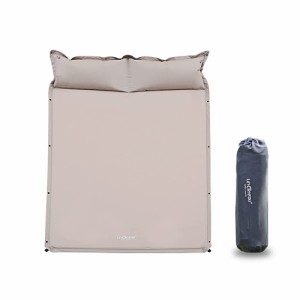 送料無料キャンプ用スリーピングパッド 内蔵ポンプ 自動膨張式 エアマットレス 枕付き 2人