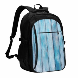 送料無料EVANEM Wooden Planks Texture Wallpaper Printed Laptop Backpack With Usb Charging Port And Music Jack Travel Backp