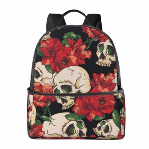 送料無料EVANEM Laptop Backpack Lightweight Travel Backpack Shoulders Bag Rose And Skull Printed For Travel Men Women並