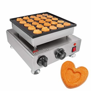 新品ALDKitchen Poffertjes Maker  Mini Dutch Pancakes Iron  Nonstick  110V 25 Heart-Shaped