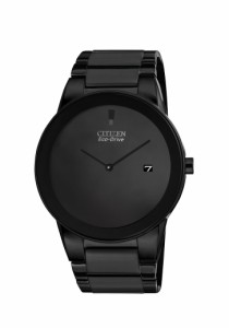 シチズン Citizen エコドライブステンレススチールケースとブレスレットブラックウォッチAU106