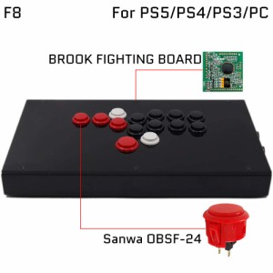 F8-PSオールボタンアーケードジョイスティックゲームコントローラー PS4  PS3  PC用 三和 OBSF-24