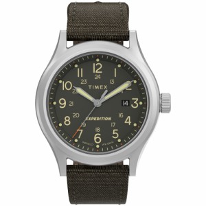 タイメックス Timex 41mm エクスペディションファブリックストラップウォッチ シルバーオリー