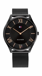 トミー ヒルフィガー Tommy Hilfiger Mens Quartz Stainless Steel Case and Mesh Bracelet Watch Color Black Model 1