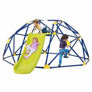 HONEY JOY Climbing Dome with Slide 8FT Jungle Gym Monkey Bar for Backyard Outdoor Climbing Toys for Toddlers Playground Equ