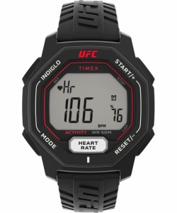 タイメックス Timex UFC メンズ Spark 46mm 腕時計 - ブラックストラップ デジタルダイヤル ブラッ