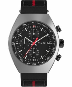 タイメックス Timex メンズ レガシートノー 42mm 腕時計 - ブラックストラップ ブラックダイヤ