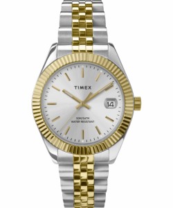 タイメックス Timex レディース レガシー 34mm 腕時計 - ツートンカラー ブレスレット シルバー