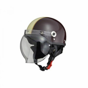 リード工業 CROSS ハーフヘルメット ブラウン× アイボリー フリーサイズ CR-760 ヘルメット