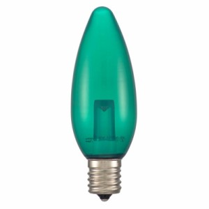 OHM LEDシャンデリア形装飾用/C32/E17/1.2W/6lm/クリア緑色 LDC1G-G-E17 13C 電球 LED電球