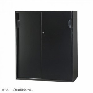 豊國工業 壁面収納庫浅型引違い(下置) ブラック HOS-HKSDSXN-B CN-10色(ブラック) 書庫