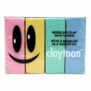 MODELING CLAY(モデリングクレイ) claytoon(クレイトーン) カラー油粘土 4色組(スイートハート) 1Pound 3個セット 粘土