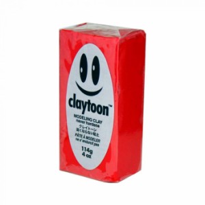 MODELING CLAY(モデリングクレイ) claytoon(クレイトーン) カラー油粘土 レッド 1/4bar(1/4Pound) 6個セット 粘土