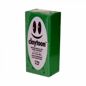 MODELING CLAY(モデリングクレイ) claytoon(クレイトーン) カラー油粘土 グリーン 1/4bar(1/4Pound) 6個セット 粘土
