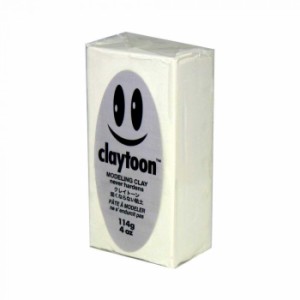 MODELING CLAY(モデリングクレイ) claytoon(クレイトーン) カラー油粘土 ホワイト 1/4bar(1/4Pound) 6個セット 粘土