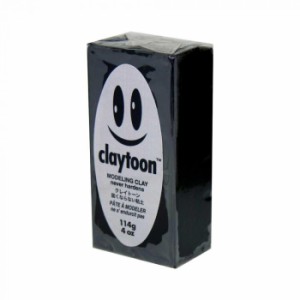 MODELING CLAY(モデリングクレイ) claytoon(クレイトーン) カラー油粘土 ブラック 1/4bar(1/4Pound) 6個セット 粘土