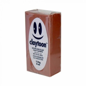 MODELING CLAY(モデリングクレイ) claytoon(クレイトーン) カラー油粘土 ブラウン 1/4bar(1/4Pound) 6個セット 粘土