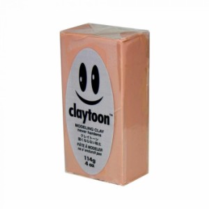 MODELING CLAY(モデリングクレイ) claytoon(クレイトーン) カラー油粘土 ベージュ 1/4bar(1/4Pound) 6個セット 粘土