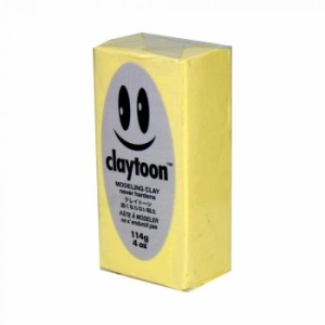MODELING CLAY(モデリングクレイ) claytoon(クレイトーン) カラー油粘土 パステルイエロー 1/4bar(1/4Pound) 6個セット 粘土