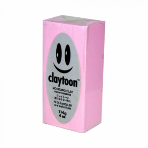MODELING CLAY(モデリングクレイ) claytoon(クレイトーン) カラー油粘土 ピンク 1/4bar(1/4Pound) 6個セット 粘土