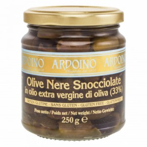 アルドイーノ ブラックオリーブ 塩水漬け ネーレ 種なし 250g 6個セット 1255 油 オイル オリーブオイル