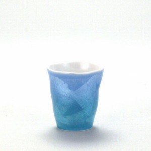 九谷焼 カップ 小 銀彩 青色 N120-11 グラス