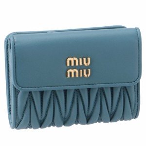 ミュウミュウ MIUMIU 二つ折り財布 レザー ブラック×ホワイト レディース 送料無料 r9814g